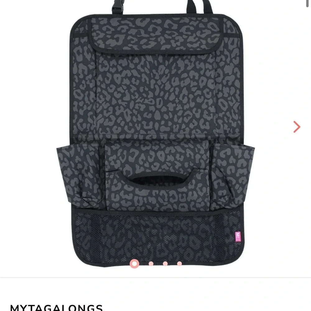 MYTAGALONGS Backseat Organizer leopard cheetah mesh black grey gray car auto